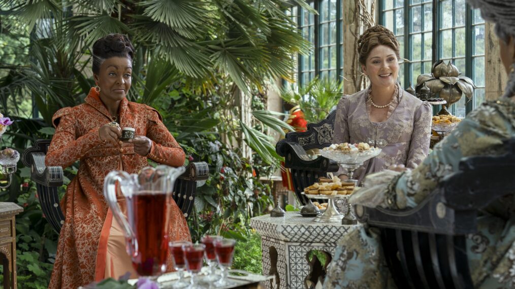 Adjoa Andoh and Ruth Gemmell in 'Queen Charlotte: A Bridgerton Story'