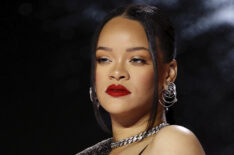 Rihanna at the Super Bowl LVII press conference