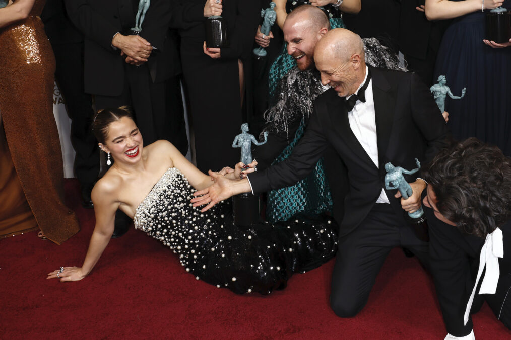 Haley Lu Richardson, Paolo Camilli and Jon Gries attend the 29th Annual Screen Actors Guild Awards