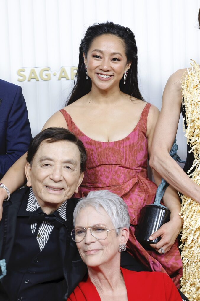 James Hong, Stephanie Hsu, and Jamie Lee Curtis attend the 29th Annual Screen Actors Guild Awards