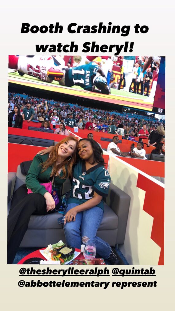Lisa Ann Walter and Quinta Bruson at Super Bowl LVII