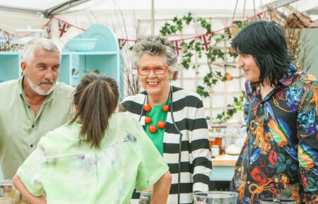 Paul Hollywood, Prue Leith, and Noel Fielding on the Great British Baking Show