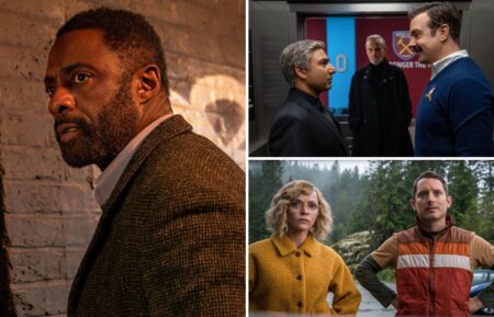 Idris Elba in 'Luther: The Fallen Sun,' Nick Mohammed and Jason Sudeikis in 'Ted Lasso,' and Christina Ricci and Elijah Wood in 'Yellowjackets'