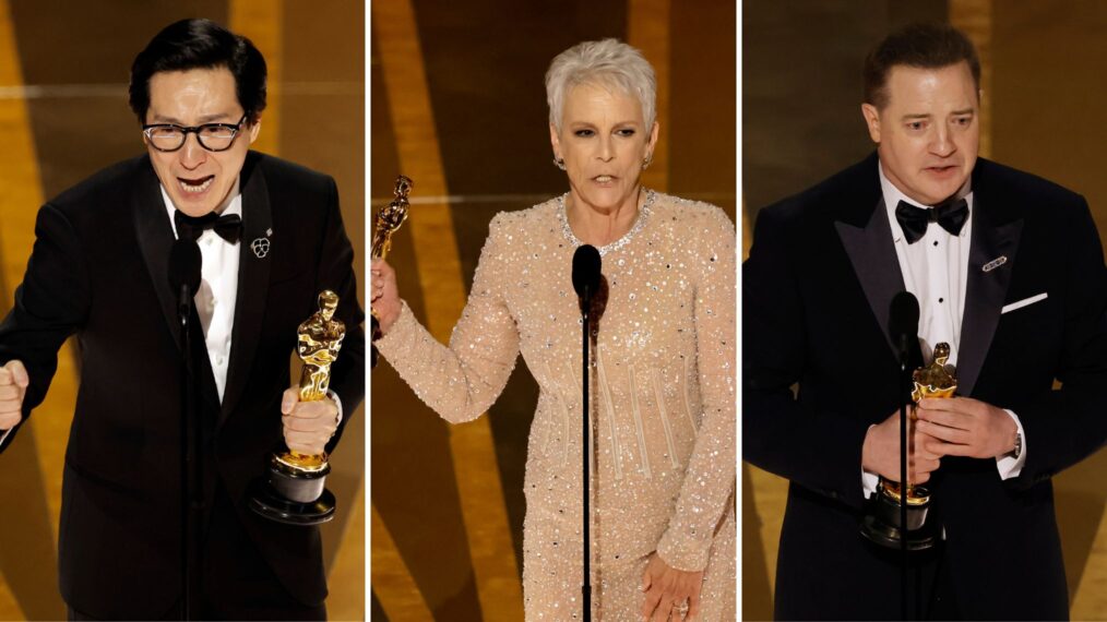 Ke Huy Quan, Jamie Lee Curtis, and Brendan Fraser - 2023 Oscars