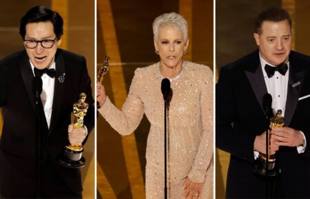 Ke Huy Quan, Jamie Lee Curtis, and Brendan Fraser - 2023 Oscars