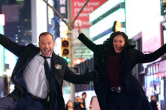 Donnie Wahlberg and Marisa Ramirez of Blue Bloods kicking heels in Times Square