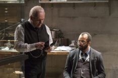 Anthony Hopkins as Ford and Jeffrey Wright as Bernard in Westworld