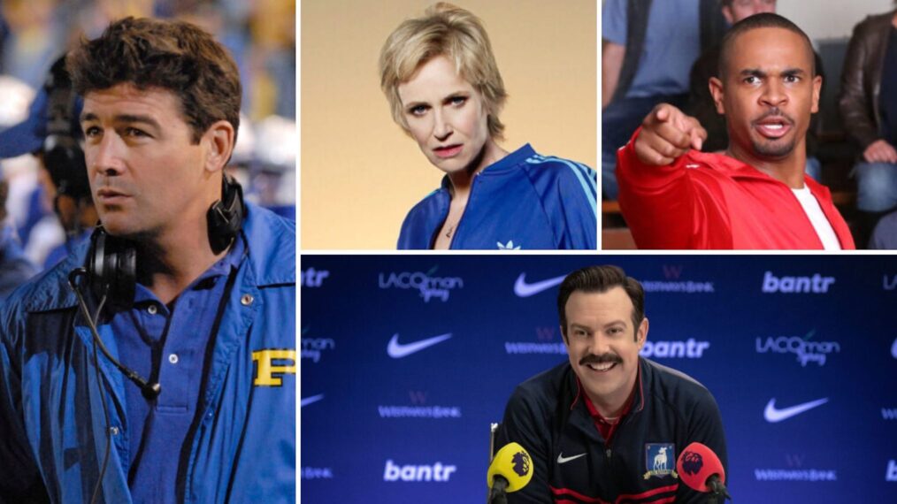 Best TV Coaches ranking. Kyle Chandler as Coach Eric Taylor, Jane Lynch as Sue Sylvester, Damon Wayans Jr. as Coach, Jason Sudeikis as Ted Lasso