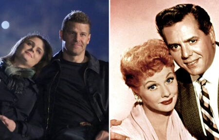Emily Deschanel and David Boreanaz of 'Bones' and Lucille Ball and Desi Arnaz 'I Love Lucy'