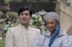 Paolo Montalban and Brandy as Cinderella and King Charming on set of Disney+'s 'Descendants: The Rise of Red'