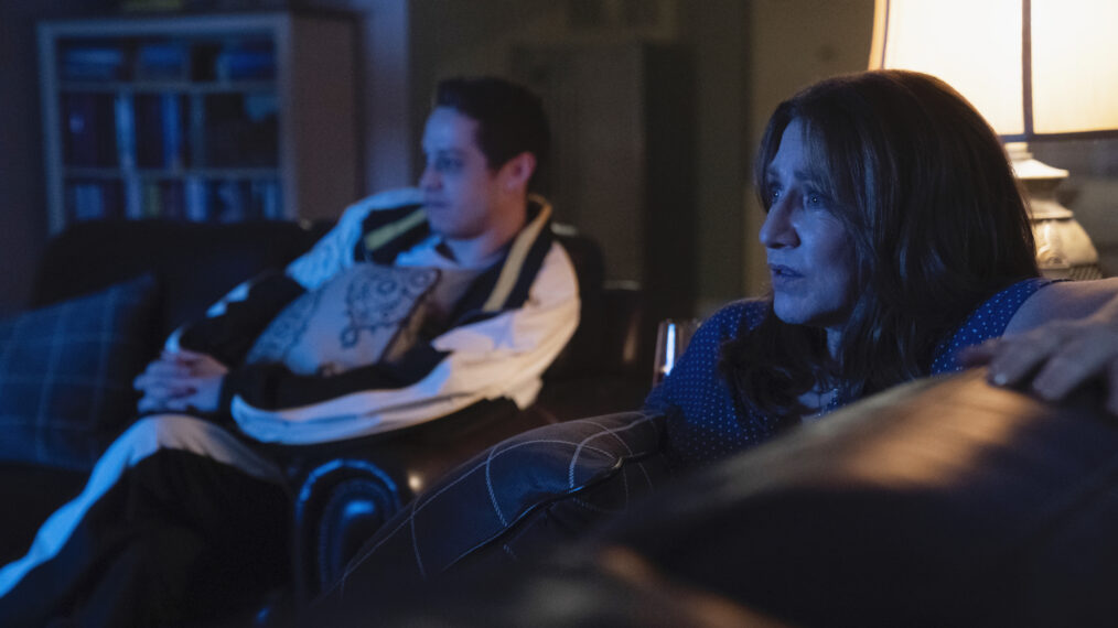 Pete Davidson as Pete Davidson, Edie Falco as Amy Davidson in 'Bupkis'