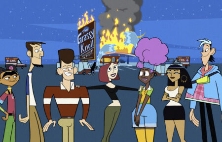 Frida Kahlo, Abe Lincoln, JFK, Joan of Arc, Harriet Tubman, Cleopatra, and Confucius in 'Clone High'