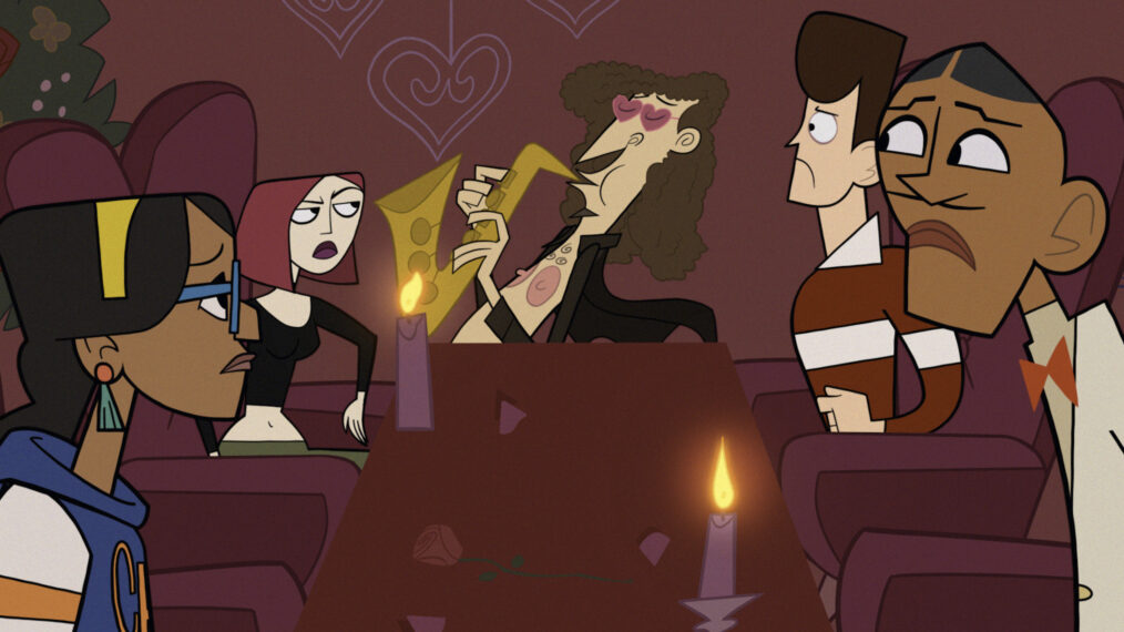 Principal Scudworth and his class in 'Clone High'