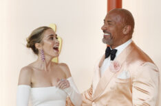 Emily Blunt and Dwayne Johnson arrive at the 2023 Oscars