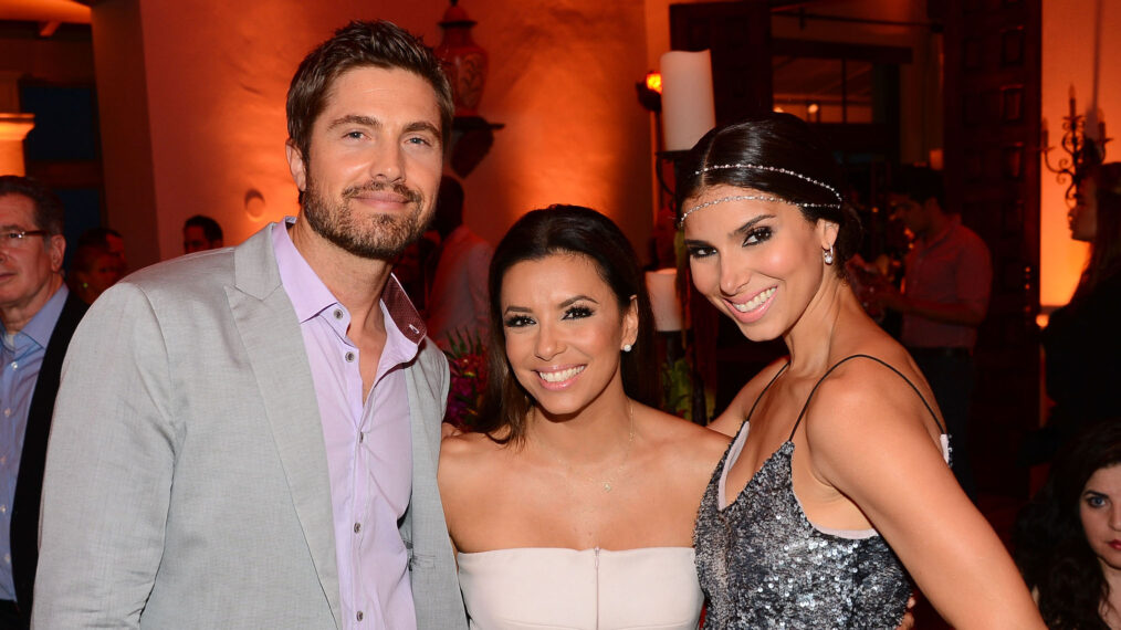 Eric Winter, Eva Longoria, and Roselyn Sanchez attend the premiere of 'Devious Maids'