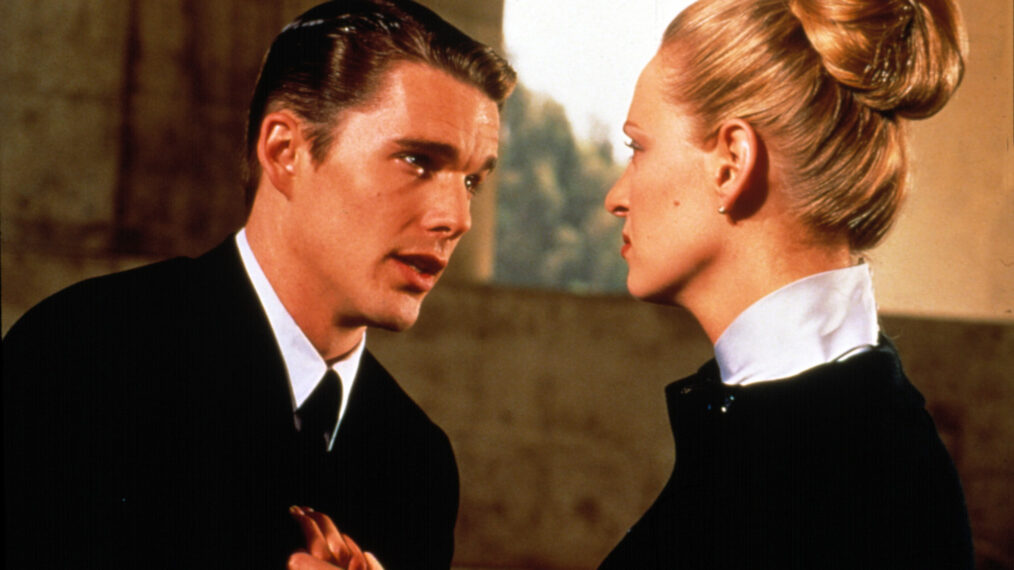 Ethan Hawke and Uma Thurman in Gattaca