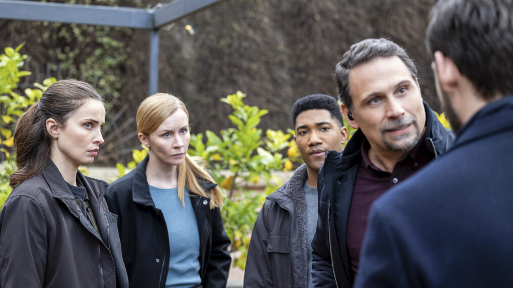 Heida Reed, Eva-Jane Willis, Carter Redwood, and Jeremy Sisto in 'FBI: International' - 'Imminent Threat - Part One'