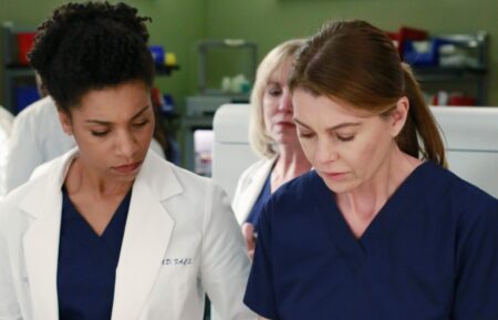 Kelly McCreary and Ellen Pompeo in 'Grey's Anatomy'