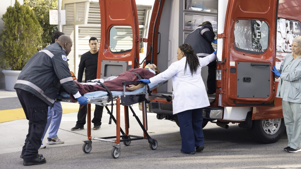 Kate Walsh as Addison and Chandra Wilson as Bailey in Grey's Anatomy Season 19 Episode 12