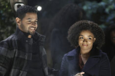 William Martinez as Trey and Alexis Floyd as Griffith in 'Grey's Anatomy' Season 19, Episode 9