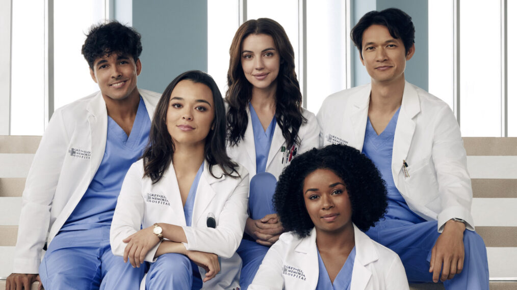 Niko Terho, Midori Francis, Adelaide Kane, Alexis Floyd, and Harry Shum Jr. in 'Grey's Anatomy