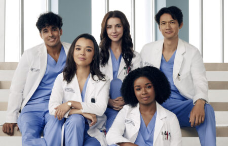 Niko Terho, Midori Francis, Adelaide Kane, Alexis Floyd, and Harry Shum Jr. in 'Grey's Anatomy