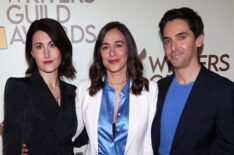Jen Statsky, Lucia Aniello, and Paul W. Downs at the WGA Awards 2023