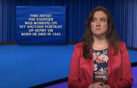 Karen Morris competing on 'Jeopardy!' on March 22, 2023