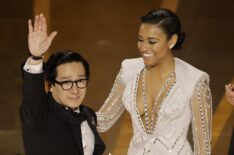 Ke Huy Quan with Ariana De Bose and Troy Kotsur at the 2023 Oscars