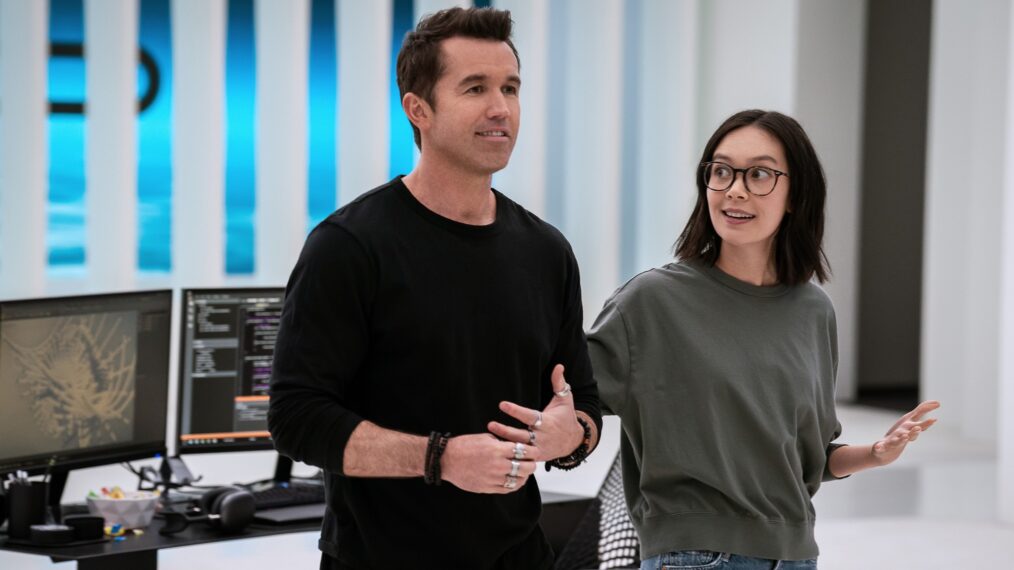 Rob McElhenney and Charlotte Nicdao in 'Mythic Quest'