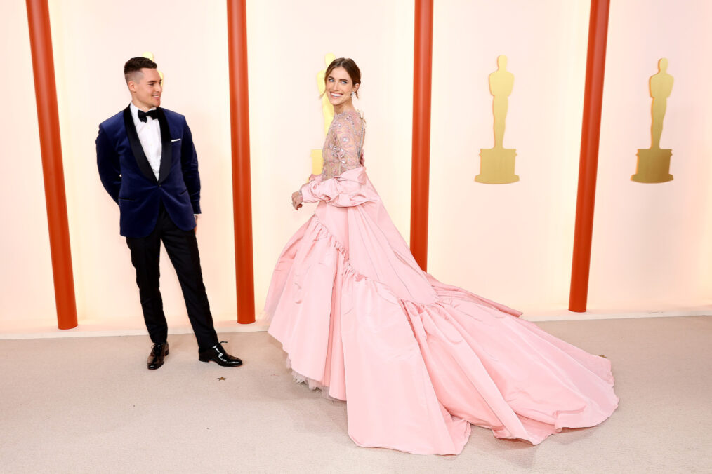 Alexander Dreymon and Allison Williams arrive at the 2023 Oscars
