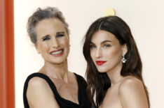 Andie MacDowell and Rainey Qualley arrive at the 2023 Oscars