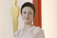 Andrea Riseborough arrives at the 2023 Oscars