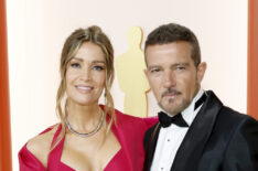 Nicole Kimpel and Antonio Banderas arrive at the 2023 Oscars
