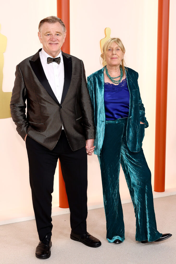 Brendan Glee and Mary Gleeson arrive at the 2023 Oscars