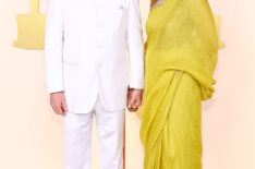 David Byrne and Mala Gaonkar arrive at the 2023 Oscars