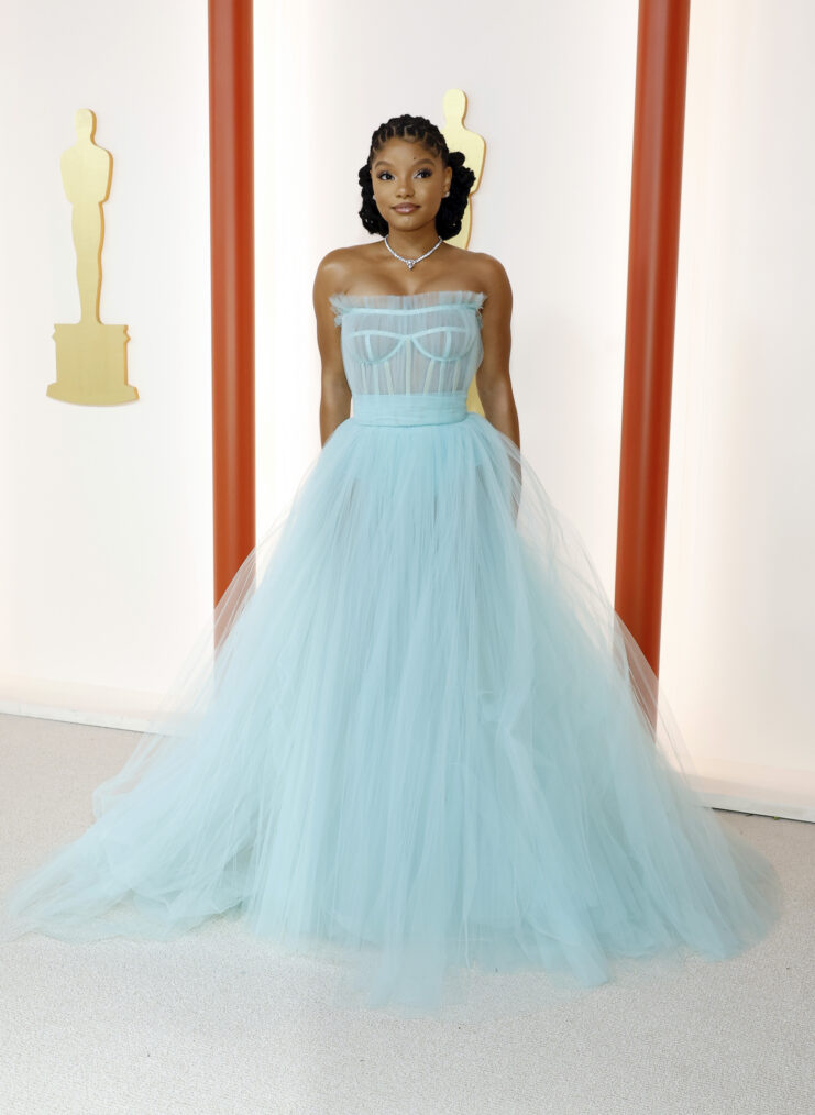 Halle Bailey arrives at the 2023 Oscars