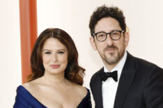 Katie Lowes and Adam Shapiro arrive at the 2023 Oscars