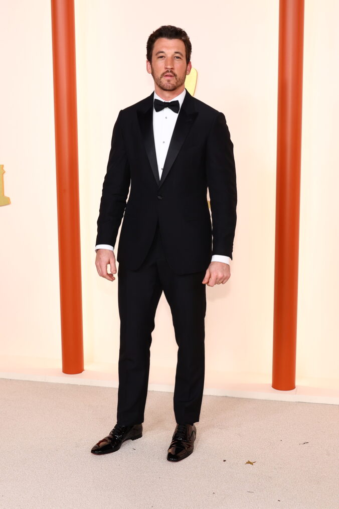 Miles Teller arrives at the 2023 Oscars