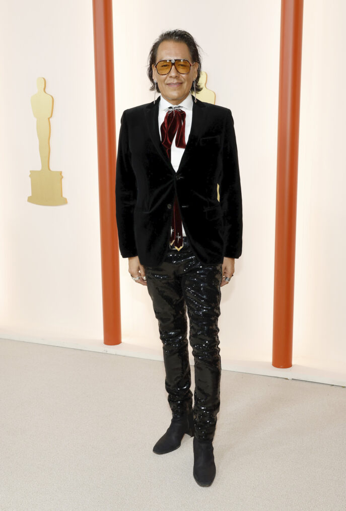 Mo Brings Plenty arrives at the 2023 Oscars