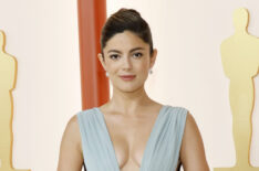 Monica Barbaro arrives at the 2023 Oscars