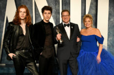 Holden Fletcher Fraser, Leland Francis Fraser, Brendan Fraser and Jeanne Moore at 2023 Oscars