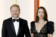 Rian Johnson and Karina Longworth arrive at the 2023 Oscars