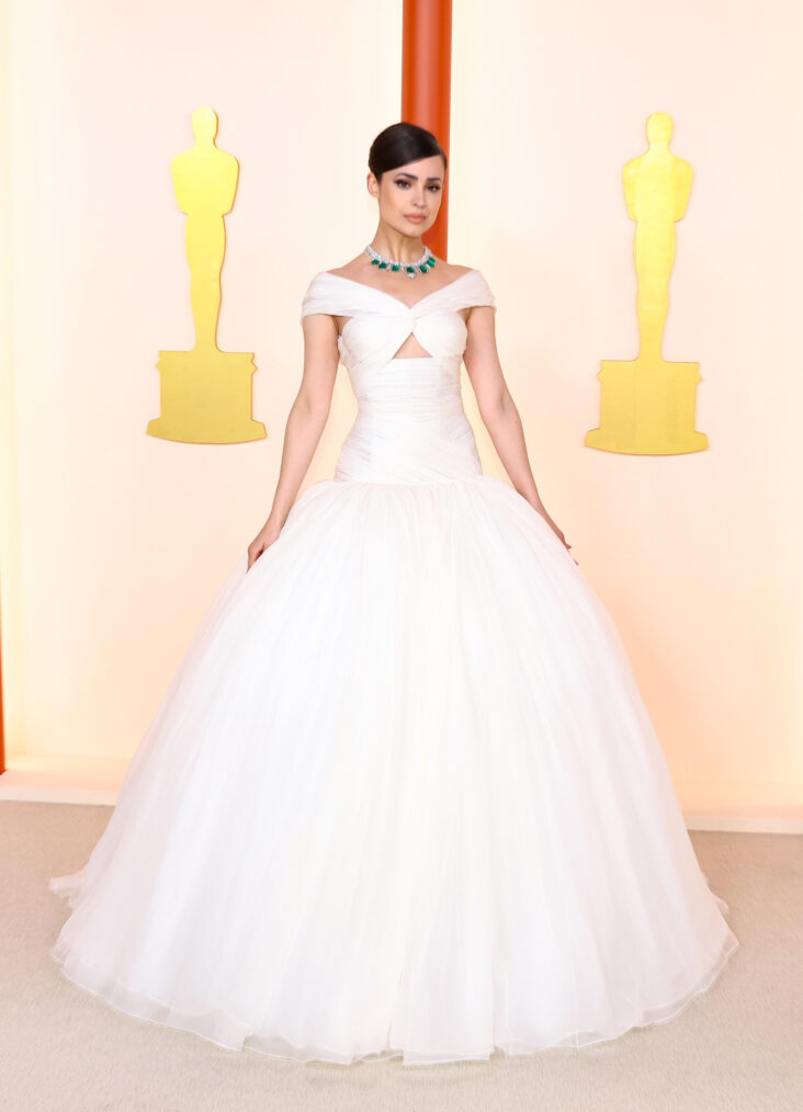 Sofia Carson arrives at the 2023 Oscars