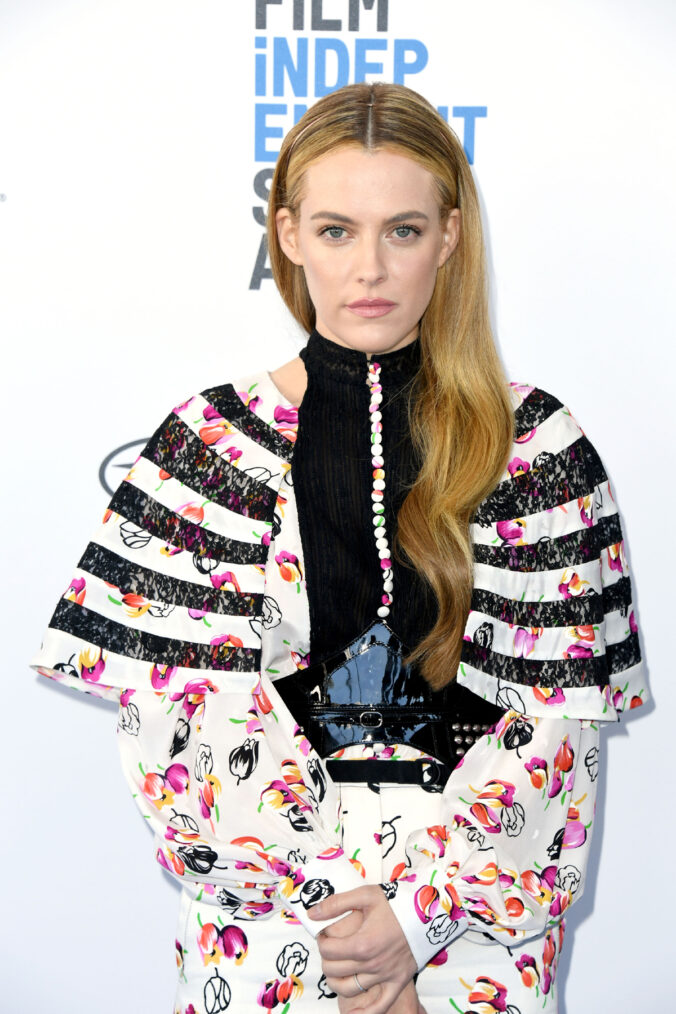 Riley Keough in floral dress