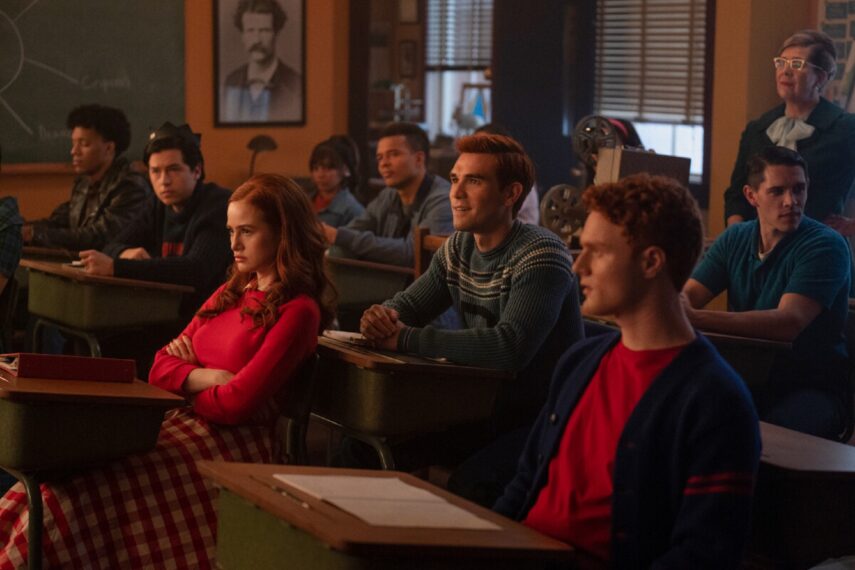 Cole Sprouse, Madelaine Petsch, KJ Apa, and Casey Cott in 'Riverdale' Season 7