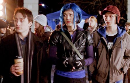 Kieran Culkin, Mary Elizabeth Winstead, and Michael Cera in 'Scott Pilgrim vs. the World'