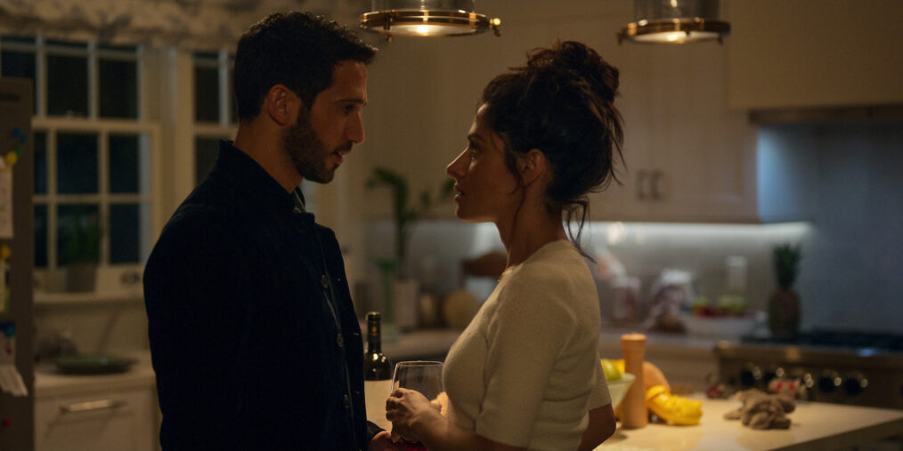 Darius Homayoun and Sarah Shahi in 'Sex/Life' Season 2