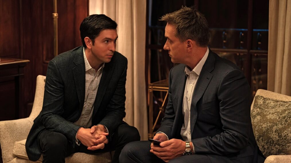 Nicholas Braun and Matthew Macfadyen in 'Succession' Season 4