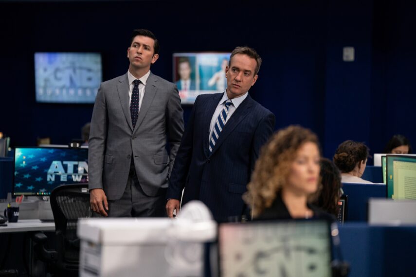 Nicholas Braun und Matthew Macfadyen in Staffel 4 von „Succession“.